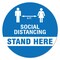 Signmission Stand Here Social Distancing Non-Slip Floor Graphic, 7" x 7", FD-X-7-99983 FD-X-7-99983 - alternate 1
